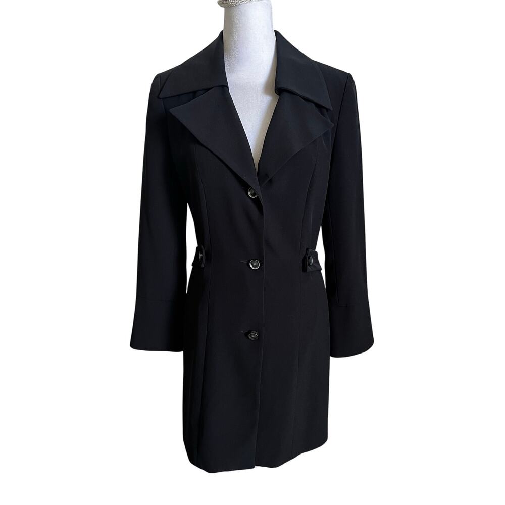 Vtg 90s Tempo Paris Black Trench Coat Black size 6